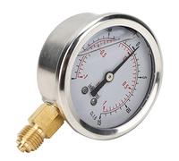 FTVOGUE Manómetro de Vacío de Acero Inoxidable, Latón, Axial, Lleno de Aceite, 1 4 BSP Y60 para Medición de Presión de Agua, Aceite, Aire en la Industria Minera y Calefacción Doméstica