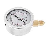 FTVOGUE Manómetro Lleno de Aceite Manómetro de Vacío de Latón y Acero Inoxidable 0 a 2 Bar 0 a 30 Psi Montaje Radial de Alta Precisión para Maquinaria Monitoreo Industrial