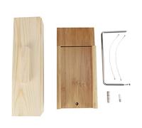 FTVOGUE Máquina Cortadora de Sellos Ajustable para Velas y Pasteles, Material de Aleación de Aluminio, Versátil para Manualidades y Postres (Set 1 (plato llano de bambú + caja de madera de)