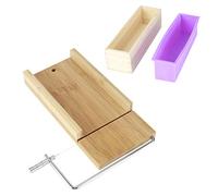 FTVOGUE Máquina Cortadora de Sellos Ajustable para Velas y Pasteles, Material de Aleación de Aluminio, Versátil para Manualidades y Postres (Set 2 (plato llano de bambú + caja de madera de)