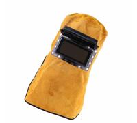 FTVOGUE Máscara de Soldadura de Cuero de Vaca con Lente Abatible para Protección de la Cara del Cuello contra el Polvo de Escoria de Chispas