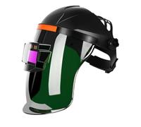 FTVOGUE Máscara Facial de Soldadura, Casco de Soldador Eléctrico Ligero Montado en la Cabeza para una Protección Ocular óptima (PET True Color con 10 láminas protectoras)