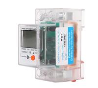 FTVOGUE Medidor de Energía, Medidor de Potencia de Carril DIN de Plástico con Pantalla LCD Retroiluminada, Monofásico 2P 5 80A 50Hz, Clase 1.0, Pulso LED, para Monitor de Uso de Electricidad en