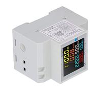 FTVOGUE Medidor de EnergíA Monofásico Medidor de Potencia Digital LCD ABS con Transformador Integrado 250 V A 450 V 0 A 100 A Pantalla en Riel DIN para Monitoreo de Paneles Eléctricos