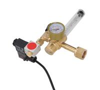 FTVOGUE Medidor de Flujo del Regulador de CO2 con Medidor de Flujo del Maneno de la Válvula Solenoide para Carpas de Cultivo Hidroponías Invernaderos (EU enchufe 220V)