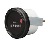 FTVOGUE Medidor de Horas, Acero Inoxidable ABS 3035766 Contador de Horas del Motor, DC6 80V 52 Mm Contador de Tiempo Mecánico para Generador, Barco, Automóvil, Camión, Uso del Motor