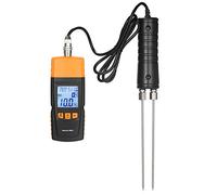 FTVOGUE Medidor de Humedad de Madera Digital 3 en 1 con Probador de Humedad de Temperatura Ambiente Sonda Extra Larga para Leña Madera