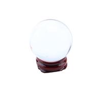 FTVOGUE Mini bola de cristal transparente, bola de cristal natural K9 de 40 mm, esfera de cristal mágico transparente, adornos en miniatura con base de soporte para colección de manualidades,