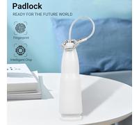 FTVOGUE Mini Candado de Huella Digital, Candado Inteligente de Acero ABS Resistente Al Agua con Capacidad de 20 Huellas Dactilares para Viajes en Gimnasio y Uso Doméstico (WHITE)