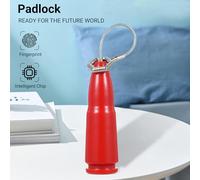 FTVOGUE Mini Candado de Huella Digital, Candado Inteligente de Acero ABS Resistente Al Agua con Capacidad de 20 Huellas Dactilares para Viajes en Gimnasio y Uso Doméstico (rojo)