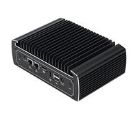 FTVOGUE Mini Computadora Industrial, Computadora Industrial Mini de Alto Rendimiento 4G 128G PC sin Ventilador 100-240 V, (Enchufe de la UE)