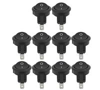 FTVOGUE Mini Interruptor Basculante Redondo para Barco, 23 Mm, 3 Pines, Encendido y Apagado, 2 Posiciones, Paquete de 10 para Panel de Control de Cableado de Bricolaje y Reemplazo de Pequeños