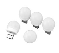 FTVOGUE Mini Luz Nocturna LED, Luz de Pared Pequeña con Enchufe USB de Plástico de 1,5x1,0 Pulgadas para Dormitorio, Baño, Guardería y Pasillo (blanca 5PCS)