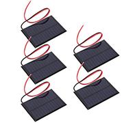 FTVOGUE Mini Panel Solar Panel de Células Solares de Polisilicio 6 V 0,6 W 2 Mm de Espesor con Cable Rojo Negro de 30 Cm Salida de Luz Baja para Bricolaje Luces Solares de Paisaje Cargadores de