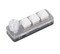 FTVOGUE Mini Teclado de 3 Teclas, Teclado Macro de Programación con Perilla, Interruptor Rojo a Prueba de Polvo, Teclado Mecánico para Jugar