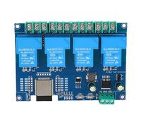 FTVOGUE Módulo de Relé WiFi de 4 Canales 30A, PCB con Fuente de Alimentación para Desarrollo de IoT, Programable para Automatización del Hogar y Control Industrial