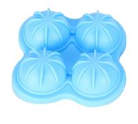 FTVOGUE Molde de Bola de Hielo de Silicona, Bandeja de Cubitos de Hielo Esféricos de 4 Orificios con Material Libre de BPA de Calidad Alimentaria para Whisky, Cóctel, Hogar, Cocin (nuevo cielo azul)
