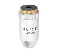 FTVOGUE Objetivo Acromático 40X Latón Acero Inoxidable Microscopio Objetivo Tamaño RMS Lente de Repuesto de Rebote Automático para Microscopios Biológicos Reparación y Observación de Laboratorio