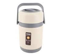 FTVOGUE Olla Térmica, Olla Portátil de Acero Inoxidable con Capacidad de 2L para Viajes, Acampadas y Uso Doméstico (Beige)