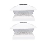 FTVOGUE Paquete de 2 Luces Solares para Poste, Luces LED ABS de Color Blanco Cálido para Exteriores, para Patio, Cubierta de Cerca, Diseño de Onda Resistente a la Intemperie con Encendido/apagado