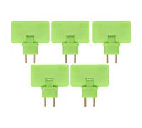 FTVOGUE Paquete de 5 Convertidores de Enchufe, Adaptador Giratorio de 180 | Construcción de ABS y Latón, Capacidad de 10 A, 1500 W, 0,6 Pulgadas de Grosor, para Viajes o Espacios Reducidos