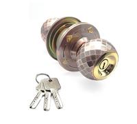 FTVOGUE Perilla de Puerta de Aleación de Aluminio con Llave de Latón, Cerradura de Bola Resistente con Acabado de Espejo, 3 Llaves, para Puerta de Madera, Entrada de Baño y Dormitorio (bronce rojo)