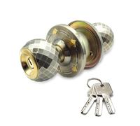 FTVOGUE Perilla de Puerta de Aleación de Aluminio con Llave de Latón, Cerradura de Bola Resistente con Acabado de Espejo, 3 Llaves, para Puerta de Madera, Entrada de Baño y Dormitorio (Bronce verde)