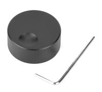 FTVOGUE Perilla del interruptor de control de volumen 32x13 mm Perilla de aluminio sólido esmerilado negro para potenciómetro de 6 mm