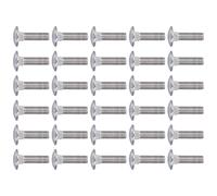 FTVOGUE Pernos de Carro A2 70 Pernos Abovedados Redondos con Cuello Cuadrado de Acero Inoxidable M10 DIN 603 Paquete de 30 para Maquinaria Industrial Construcción Bricolaje Profesionales