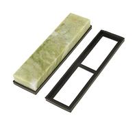 FTVOGUE Piedra para Afilar Cuchillos de Grano 10000, Material Esmeralda con Base de Drenaje Antideslizante, Ideal para Cuchillos y Tijeras de Cocina 200x50x25mm