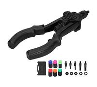 FTVOGUE Pistola para Remachar Tuercas Manual, Herramienta de Remachado Manual de Acero de Aleación con Mandriles M3 M4 M6 M8 M10 M12, Fijador de Tuercas de 250 Mm para Reparación de Metales