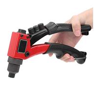 FTVOGUE Pistola Remachadora Manual para Metal y Plástico, Remachadora Manual Duradera con Antideslizante, Ideal para Proyectos de Bricolaje y Reparación con 4 Guías de Clavos