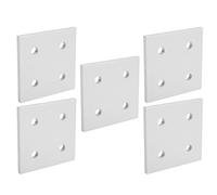 FTVOGUE Placa de Conexión Vertical de 4 Hoyos Placa de Aluminio Duradera para la Conexión de Perfil 5pcs para Accesorios de Hardware (8080)