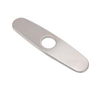 FTVOGUE Placa de Cubierta para Grifo de Fregadero, Placa Inferior de Acero Inoxidable 304 Cepillado Duradero, Panel Decorativo, Superficie Pulida para Escudo de Grifo, Plateado, 9,6 X 2,6 X 0,4