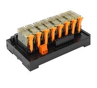FTVOGUE Pluggable 8 Canales Din Rail Relé Módulo, 2 NO 2 NC | Controlador de Salida para Equipos Industriales, Módulo de 8 Canales, Conmutación 8A 250V CA, Carcasa DIN Tipo Inserto