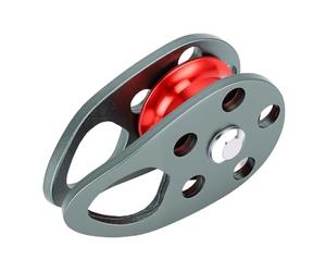 FTVOGUE Polea de Enganche, Polea de Rodamiento de Aleación de Aluminio Mg para Cuerdas de 7-12 Mm, 22 KN hacia Arriba 11 KN hacia Abajo, Diseño de Placa Fija para Sistemas de Rescate de Transporte de