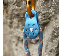 FTVOGUE Polea de Escalada de Alta Resistencia 26KN, Bloque de Polea de Cuerda de Aleación de Aluminio con Rotación Suave para Cuerda de 12 Mm, Equipo Profesional de Transporte de Montañismo y (BLUE)