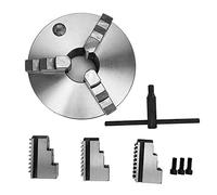 FTVOGUE Portabrocas de Torno Autocentrante, Juego de Piezas de Repuesto de Metal de 3 Mordazas con Llave para Sujetar el Disco del Eje Colgante Triángulo Equilátero (K11-250)