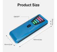 FTVOGUE Práctico Probador de Radiación Electromagnética, Medidor EMF Portátil con 5 Indicadores LED para Uso Doméstico y Electrónica (BLUE)