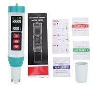 FTVOGUE Probador de Calidad del Agua Portátil 5 en 1, Sonda Altamente Sensible PH EC TDS Medidor de Salinidad para Piscinas Acuarios Compensación de Temperatura (MF-X51)
