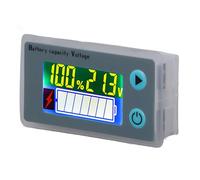 FTVOGUE Probador de Capacidad de Batería Indicador de Voltaje de la Pantalla LCD Botón Protector de Pantalla Impermeable para el Barco de Motocicletas Eléctricas RV con Luz de Fondo