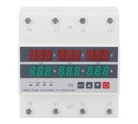 FTVOGUE Protector contra Sobretensión y Subtensión de 63 A, Montaje en Riel DIN, Reinicio Automático con Visualización de Voltaje y Corriente en Tiempo Real para Protección de Fue