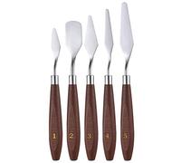 FTVOGUE Rascador para Mezclar Pintura Al óleo, Acero Inoxidable con de Madera, Juego de Cuchillos de Pintura de 5 Piezas para Arte Al óleo y Acrílico (5PCS)