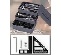 FTVOGUE Regla de Calibración CrossLine, Herramienta de Trazado de Aleación de Aluminio, Medidor de Medición Vertical y de ángulo Preciso para Carpintería y Carpintería (BLACK #-1)