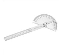 FTVOGUE Regla Transportadora de 180 Grados, Buscador de ángulos de Acero Inoxidable, Herramienta de Medición con Marcas Claras para Dibujo de Carpintería de Ingeniería