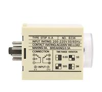 FTVOGUE Relé de Retardo de Tiempo Perilla Giratoria Ajustable Relé Temporizador AC220V 3A Retardo de Encendido con Indicador de Tubo Luminoso 2 Contactos de para Paneles de Control y Equipos