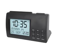 FTVOGUE Reloj de Escritorio Digital, Pantalla LCD Negra con Funcionalidad de Tiempo de Oración, Formato de 12/24 Horas, Ideal para el Hogar y la Mezquita