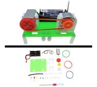 FTVOGUE Rueda de Transmisión del Generador Kit de Motor Eléctrico ABS con Motor 180 y 300 Modelo de Experimento de Física de 90 X 80 X 60 Mm para Niños Aprendizaje en el Aula y Práctica Stem