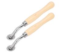 FTVOGUE Rueda de Trazado 2 Piezas Herramienta Perforadora de Rueda de Salto para Papel y Tela de Cuero Costura de Bricolaje con Rodillo de Acero Inoxidable Herramientas de Cuero para Marcar y Coser