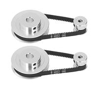 FTVOGUE Rueda Síncrona, Kit de Polea de Sincronización de Rueda Síncrona de Aleación de Aluminio, Correa de Caucho Reforzada con Fibra Resistente, para Impresoras 3D, Tornos CNC (20 t 5 mm (0,2